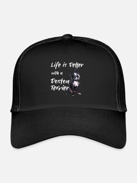Life Is Better With A Boston Terrier - Trucker Cap - black/black - Front