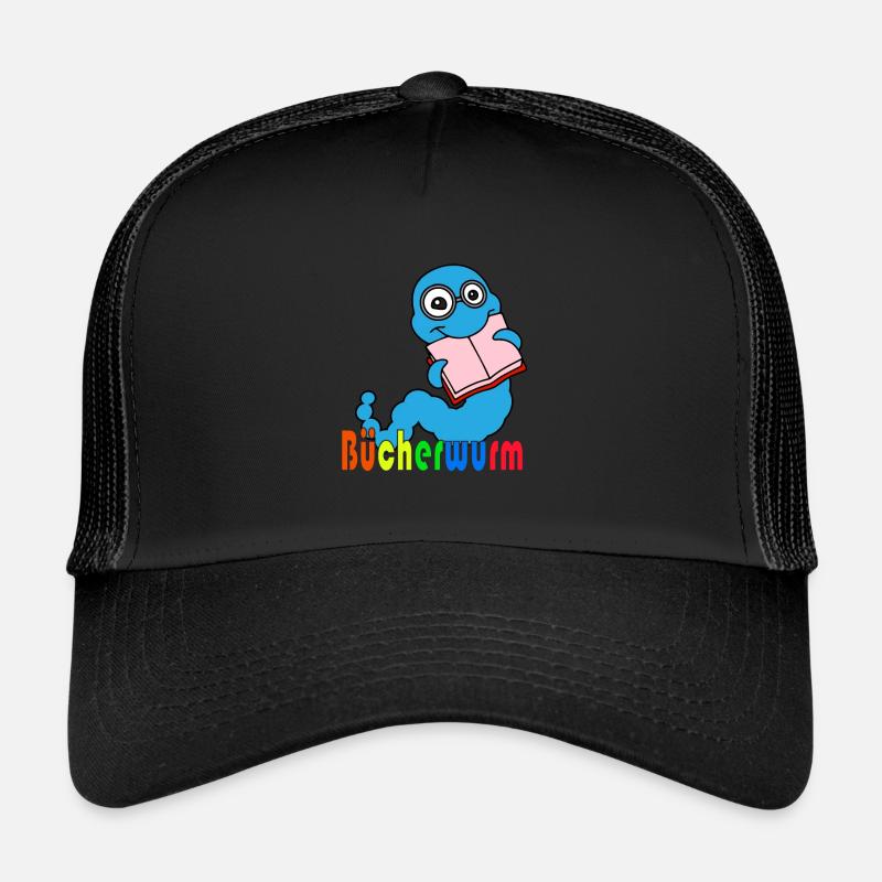 Bücherwurm - Trucker Cap - Schwarz/Schwarz
