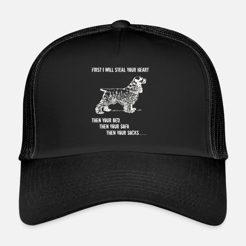 Spaniel First I Will Steal Your Heart - Trucker Cap - black/black