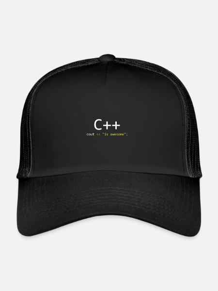 C++ is awesome - Casquette trucker  - noir/noir - Devant