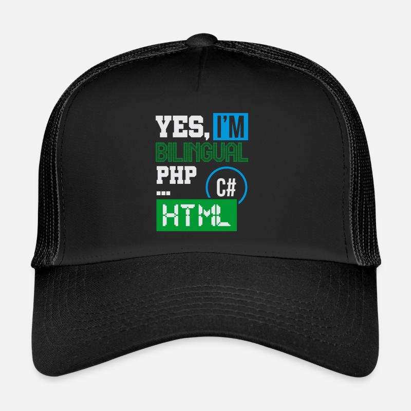 Computerprogrammierer Humor Ja, ich bin zweisprachig HTML Trucker Cap