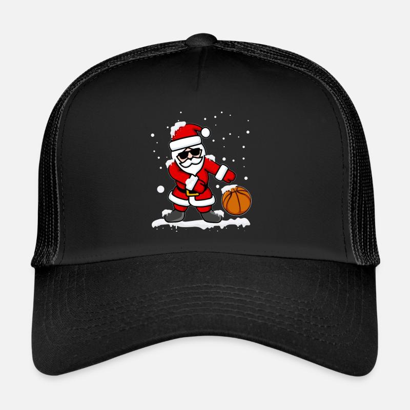 Flossing Weihnachtsmann Basketball - Trucker Cap - Schwarz/Schwarz