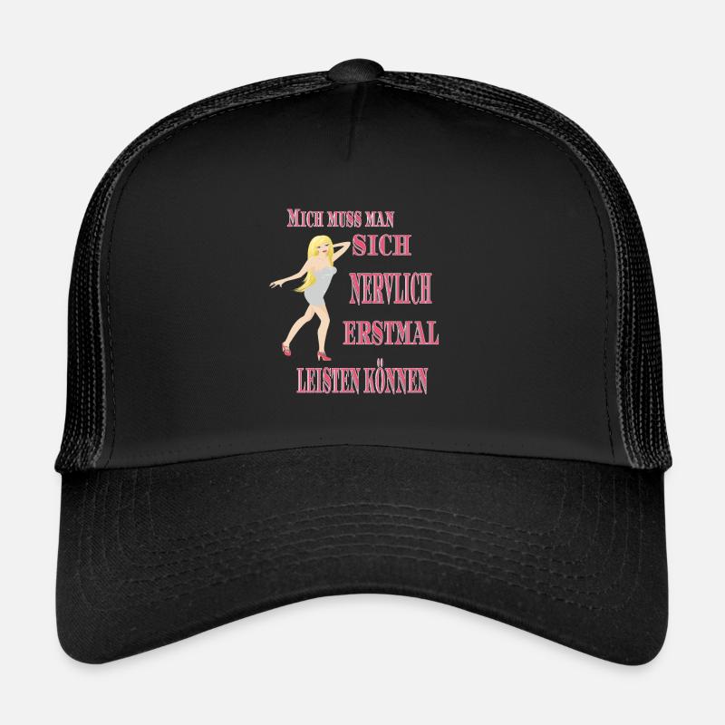 Mich muss man sich nervlich erstmal leisten können - Trucker Cap - Schwarz/Schwarz
