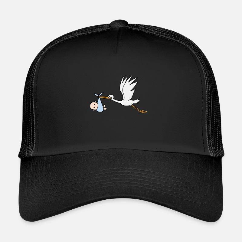 Bébé cigogne - Casquette trucker  - noir/noir