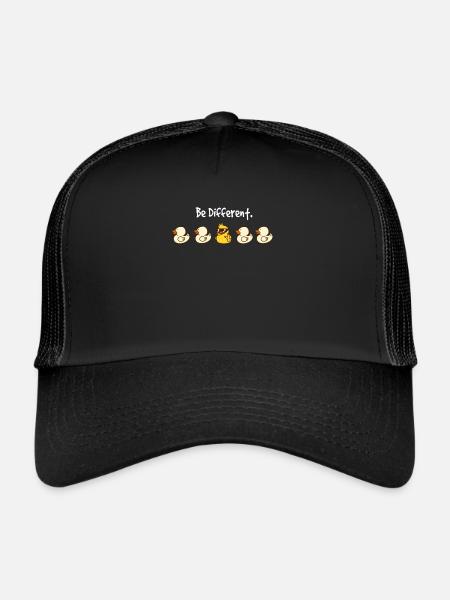 Cool Duck Duck Ducks Be Different Gift - Trucker Cap - black/black