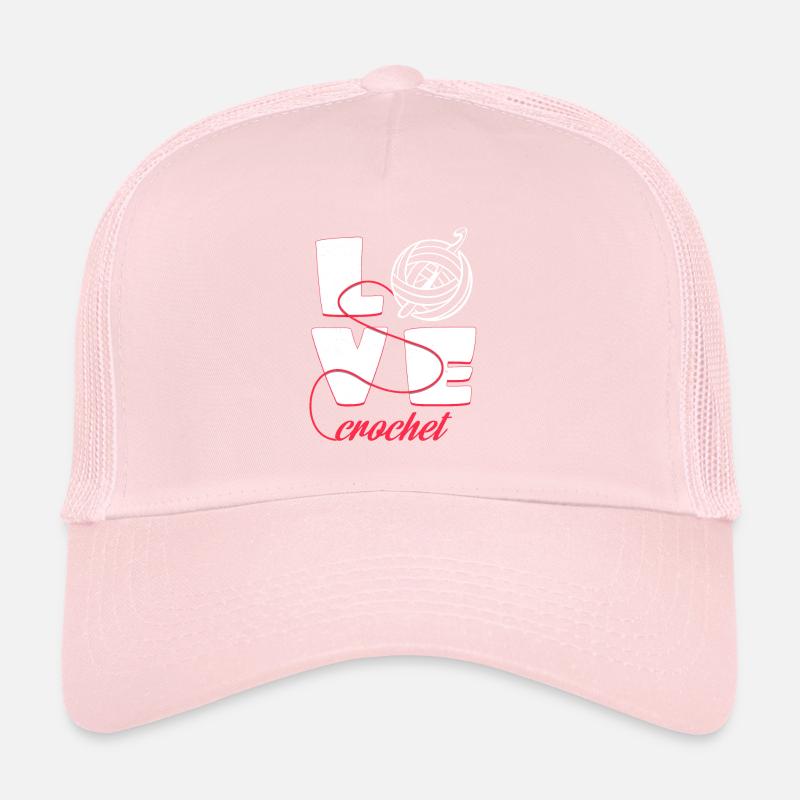 Love Häkeln | Typografie Statement Nadel Geschenk Trucker Cap