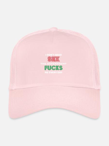Je n’ai pas besoin de sexe, le gouvernement me baise - Casquette trucker  - rose pâle - Devant