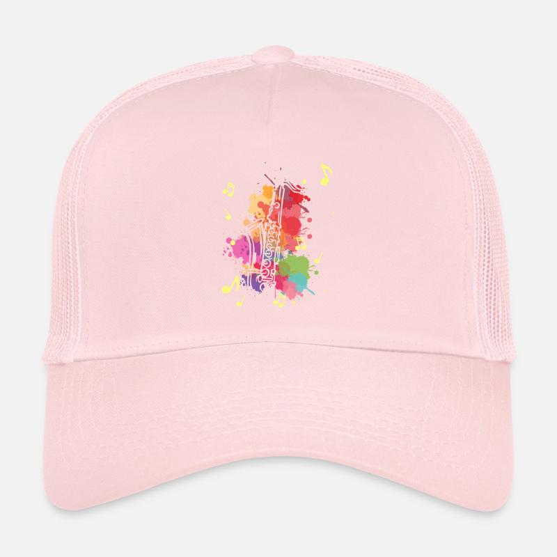 Saxofon Jazz Farbfleck Regenbogen Musiker Geschenk Trucker Cap
