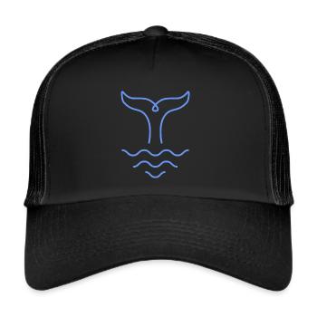 Baleine bleue baleine cadeau baleine baleine baleine - Casquette trucker  - noir/noir - Devant