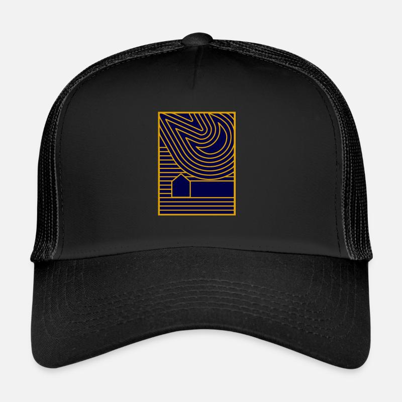 Abstract house moon night gift gift idea Trucker Cap