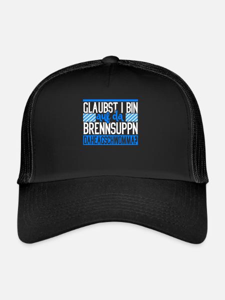 Brennsuppm Bayern Bayrisch cadeau drôle - Casquette trucker  - noir/noir - Devant