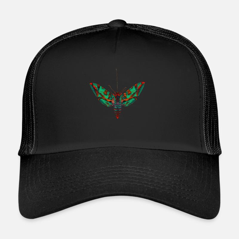 Psychedelische Motte - Trucker Cap - Schwarz/Schwarz