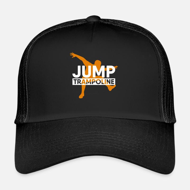 Trampolin springen Sprung hüpfen Geschenk Sport - Trucker Cap - Schwarz/Schwarz