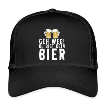 Alkohol Bier Lustiger Spruch - Trucker Cap - Schwarz/Schwarz - Vorne
