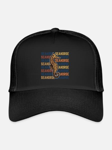 seepferd - Trucker Cap - Schwarz/Schwarz