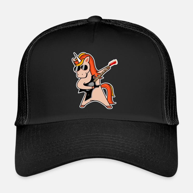 Rock unicorn with guitar gift gift idea Trucker Cap