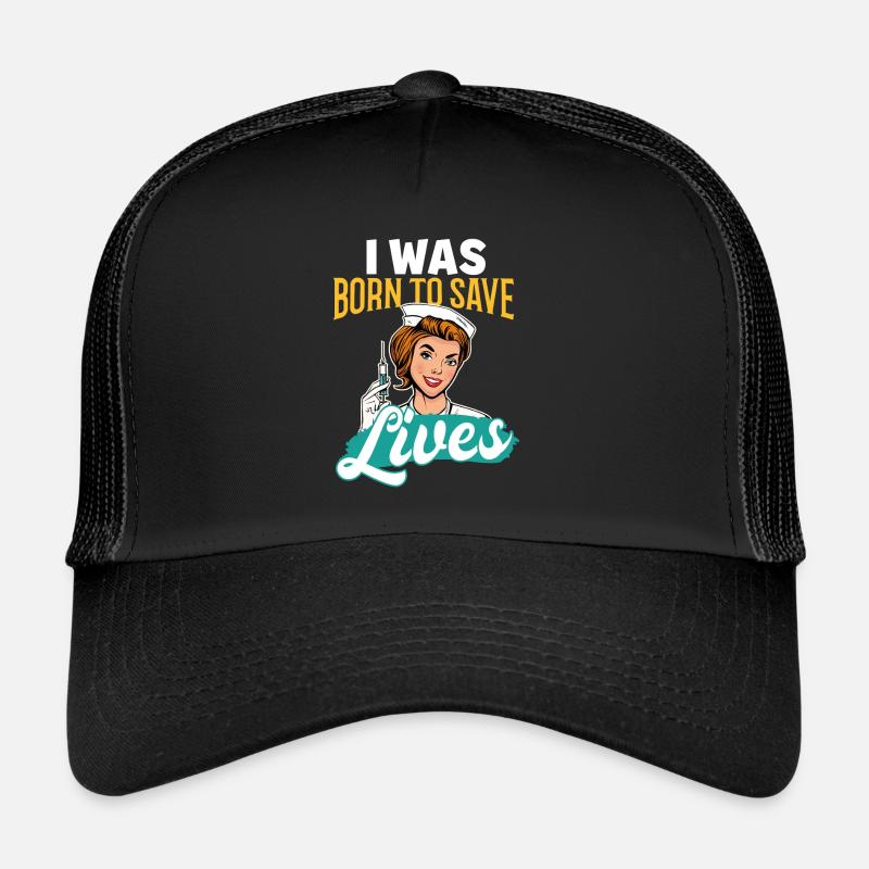 infirmière - Casquette trucker  - noir/noir