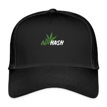 Adihash cannabis - Trucker Cap - black/black - Front
