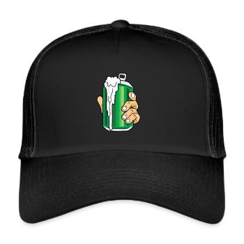 Bier - Dosenbier Prost - Trucker Cap - Schwarz/Schwarz - Vorne