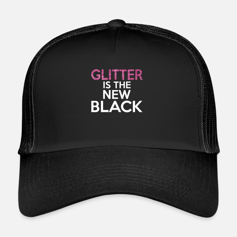 Glitzer ist das neue Schwarz - Trucker Cap - Schwarz/Schwarz