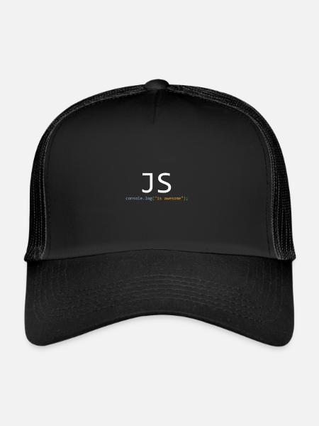JavaScript is awesome - Trucker Cap - Schwarz/Schwarz