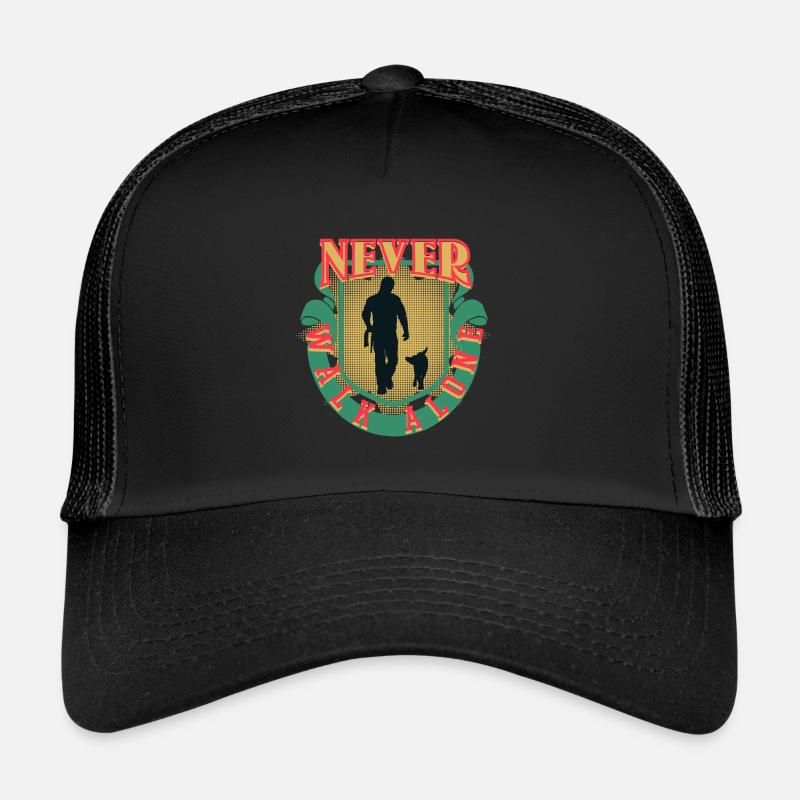 Hunde Dogwalker Never Walk Alone Geschenk Trucker Cap