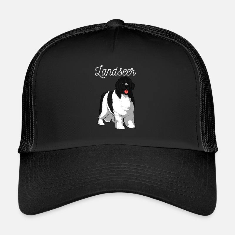 Landseer Hund Hunderasse Hund Geschenk - Trucker Cap - Schwarz/Schwarz