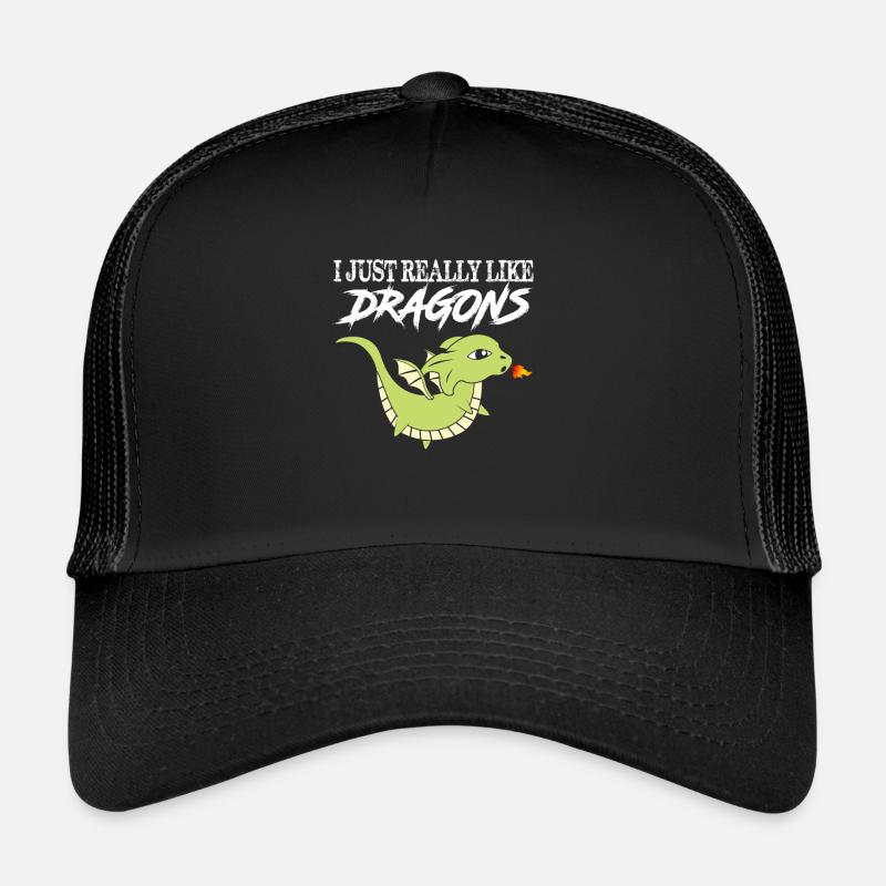 Drache - Trucker Cap - Schwarz/Schwarz