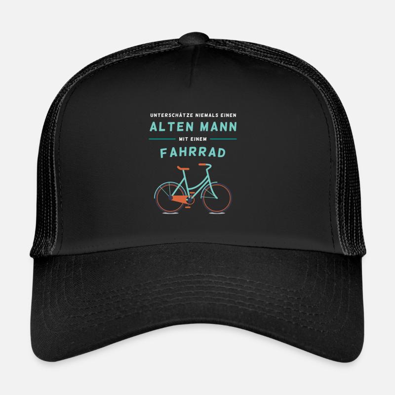 Fahrrad - Alten Mann - Trucker Cap - Schwarz/Schwarz