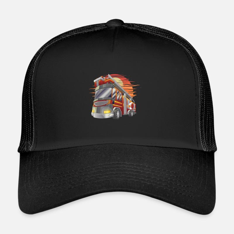 Firetruck Firefighting Fireman Firefighter Fire Casquette trucker 