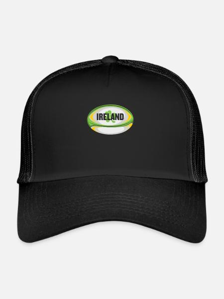 Ireland Rugby product - Irish Flag Rugby Football - Trucker Cap - black/black - Front