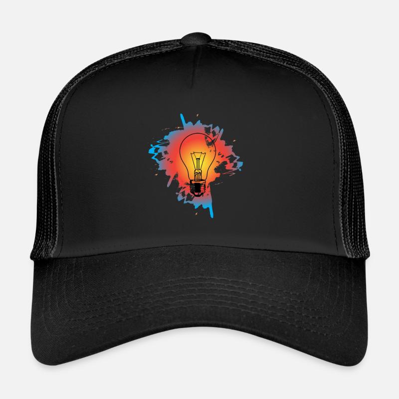 Incandescent Lamp Bulb Electrician Gift - Trucker Cap - black/black