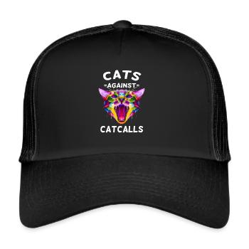 Cats Against Catcalls - Trucker Cap - Schwarz/Schwarz - Vorne