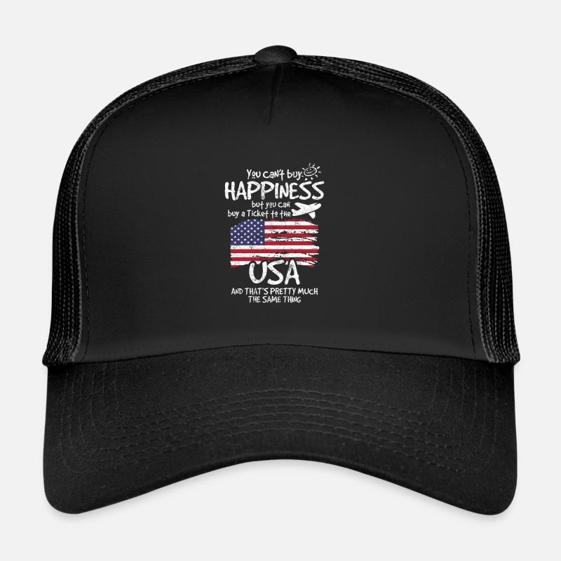 Usa - Trucker Cap - Schwarz/Schwarz