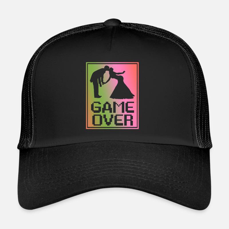 Hochzeit - game over. Das Spiel ist aus. - Trucker Cap - Schwarz/Schwarz