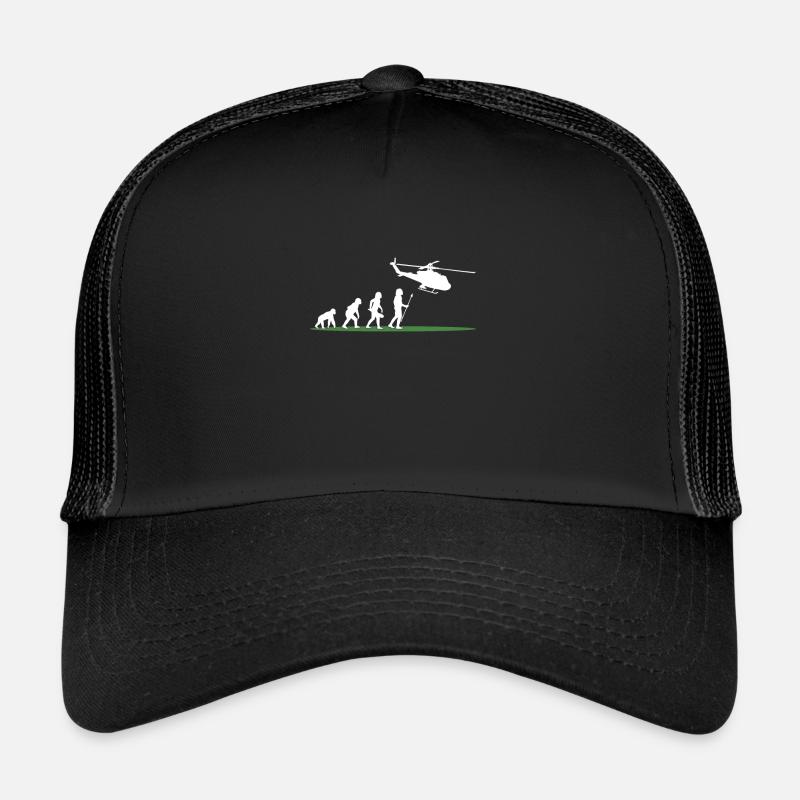 Hélicoptère hélicoptère pilote d'avion - Casquette trucker  - noir/noir