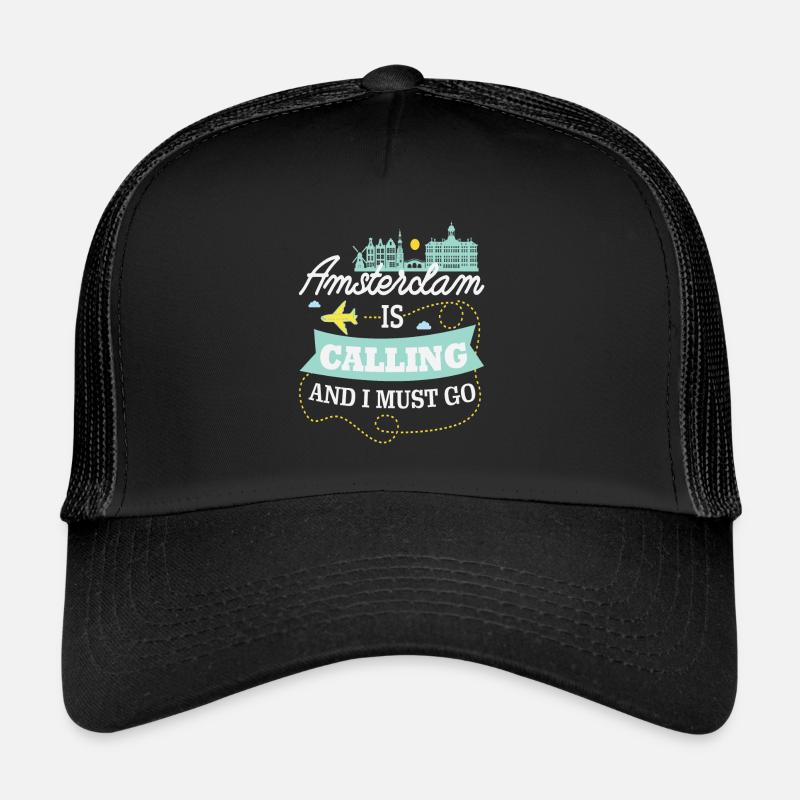 Amsterdam - Casquette trucker - noir/noir