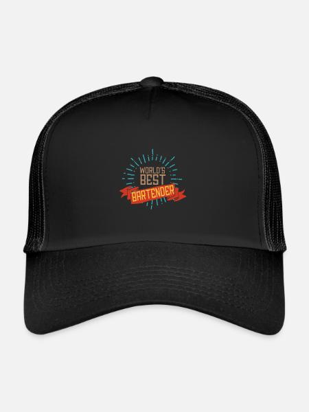 Les meilleurs barmans du monde - Casquette trucker  - noir/noir - Devant
