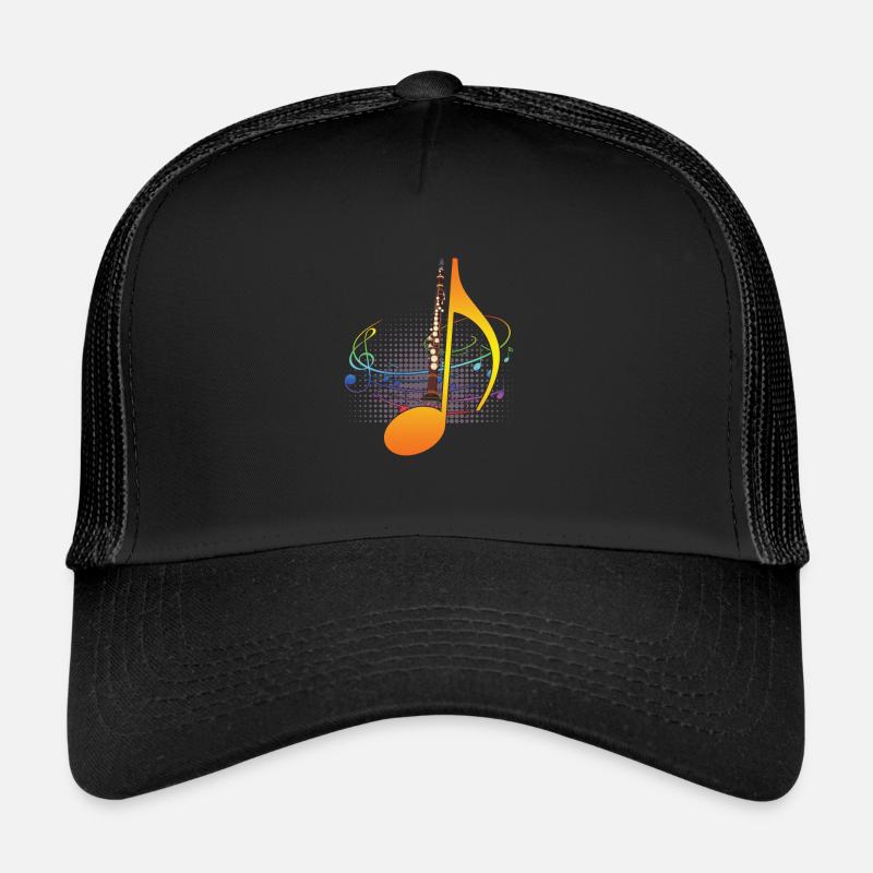 Woodwind Musical Instruments Musicians Music - Trucker Cap - black/black