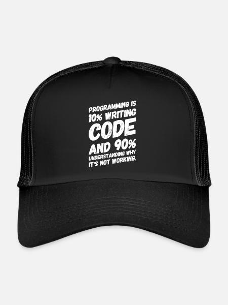 Nerd Nerdy Geek Programmeur des énonciations drôles - Casquette trucker - noir/noir