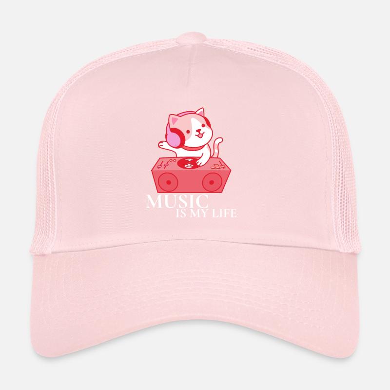 Chat aime la musique Tee Shirt Idée cadeau Casquette trucker 