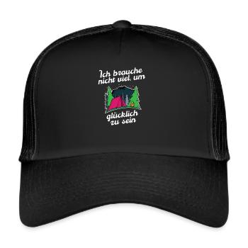 Outdoor Camping & Abenteurer Design für Backpacker - Trucker Cap - Schwarz/Schwarz - Vorne