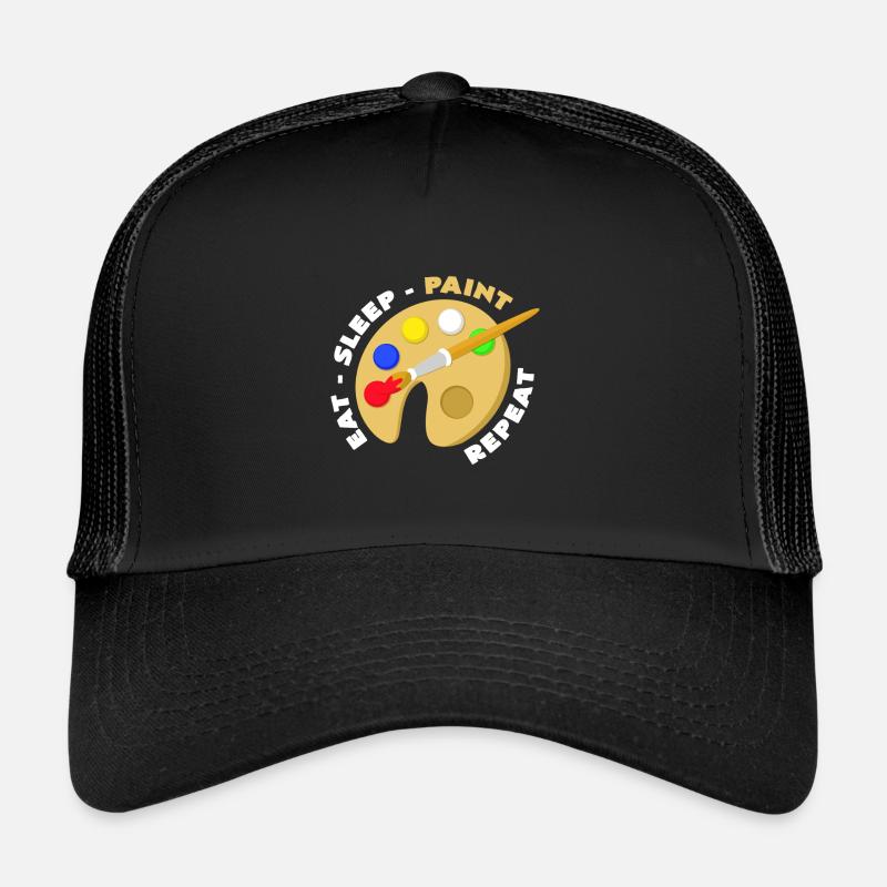 peinture - Casquette trucker  - noir/noir