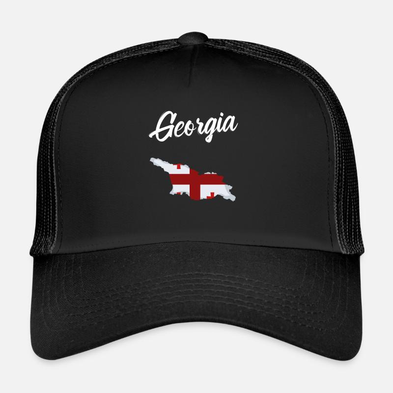 Georgien - Trucker Cap - Schwarz/Schwarz