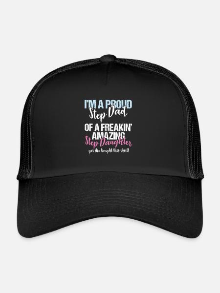 Stepdad I'm A Proud Step Dad Of Amazing Step - Trucker Cap - black/black - Front