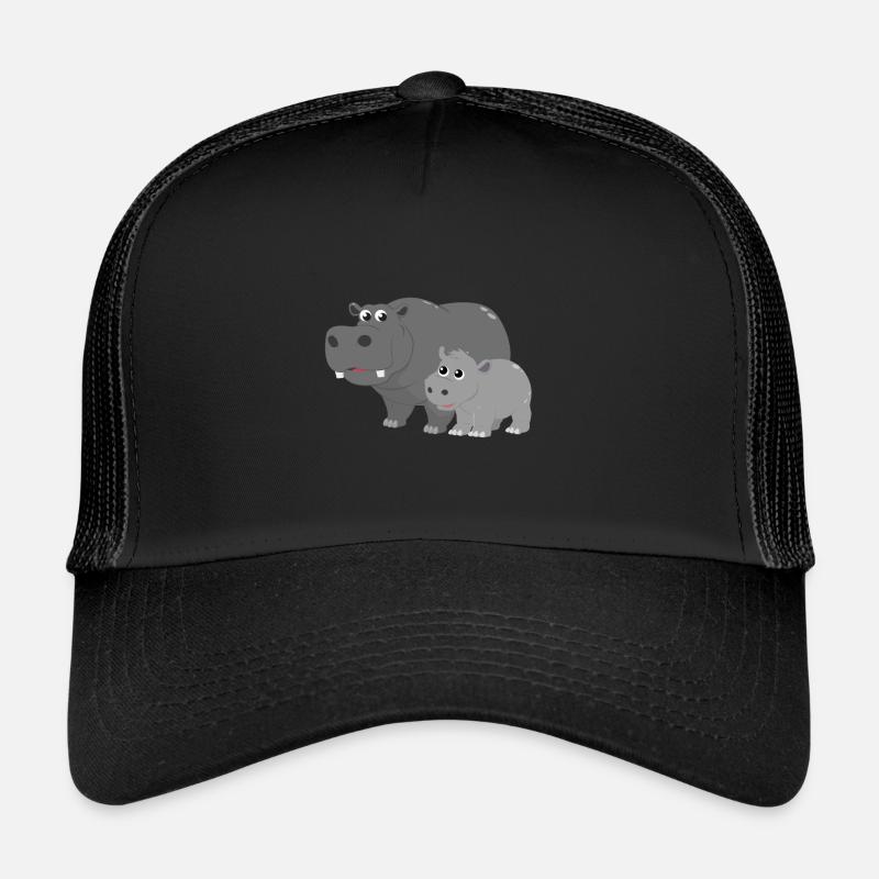 Hippo Nilpferd Design Personalisieren als Geschenk Trucker Cap