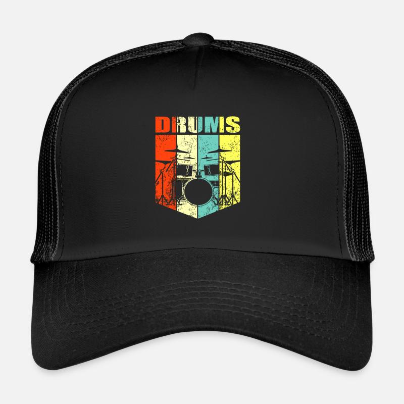 Drummer drummer drummer gift - Trucker Cap - black/black