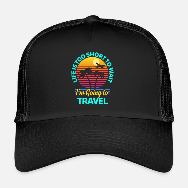 Reise Reisen - Trucker Cap - Schwarz/Schwarz
