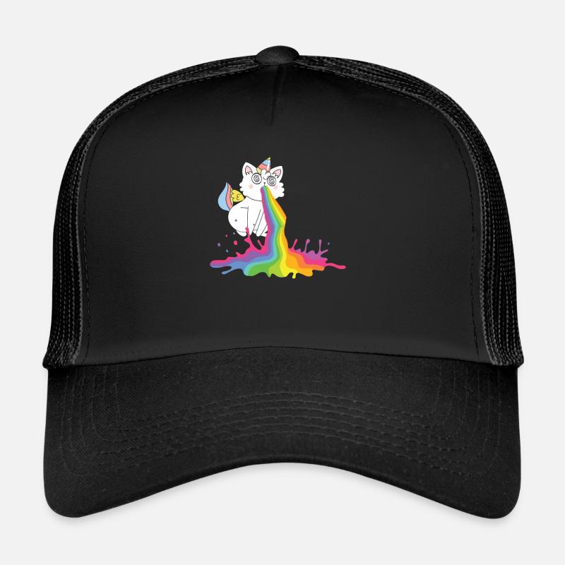 Pooping Rainbow Cat - Cats Gift - Trucker Cap - black/black
