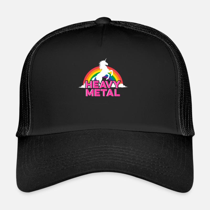 Heavy Metal Unicorn Einhorn Regenbogen Trucker Cap